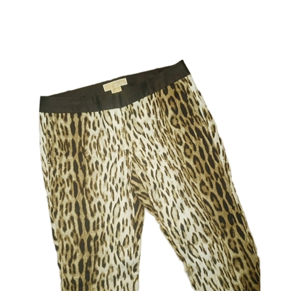 Michael Kors Brown Animal Print Pants - Picture 3 of 7